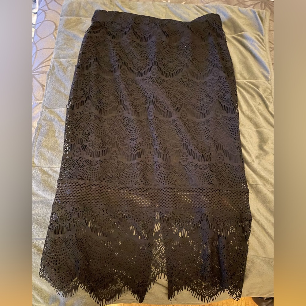 Express black lace pencil skirt. Size 4.